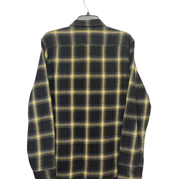 Abound Button-Up Long Sleeve Shirt Plaid Pattern Black Yellow Men's Medium NWOT - Picture 5 of 8